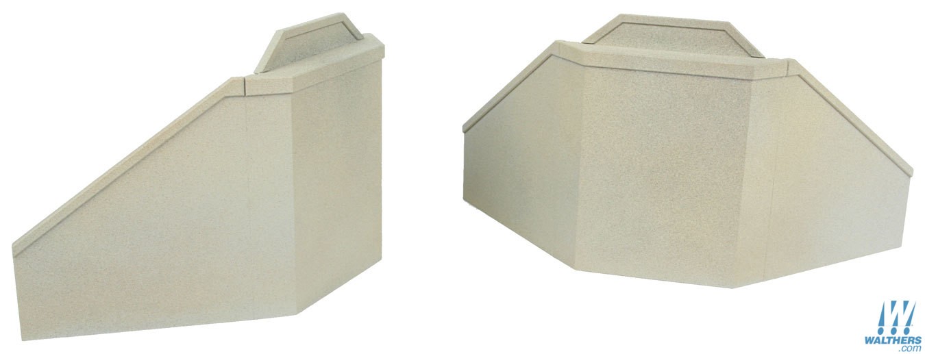 Single-Track Railroad Bridge Concrete Abutments pkg(2) - 2