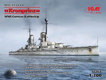 WWI German battleship 'Kronprinz' 1/700