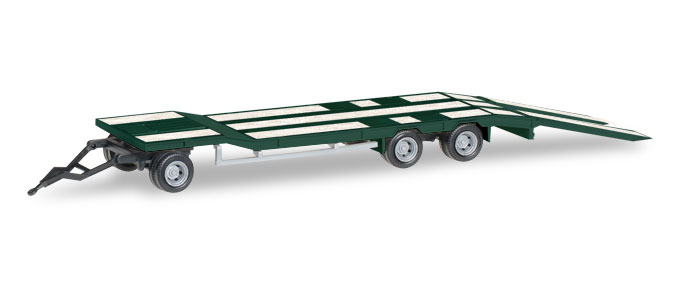 Goldhofer TU 3 construction site trailer, mossy green