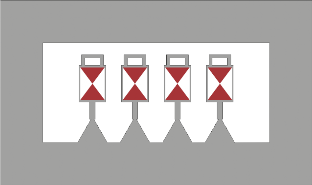 Slutsignalskylt DE, 4st med hållare