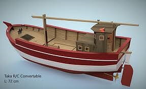Takka Black sea fishing boat incl. Led set, RC Ready 1/20