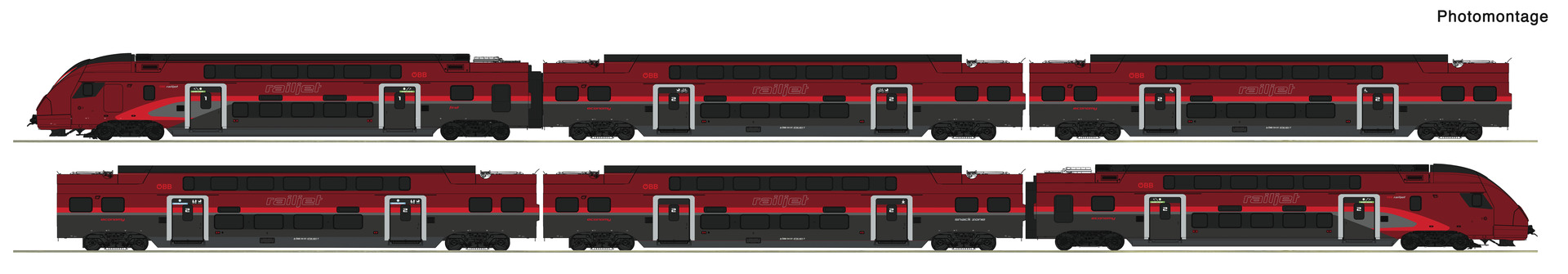 6pc Set Railjet Doubledeck ÖBB DC