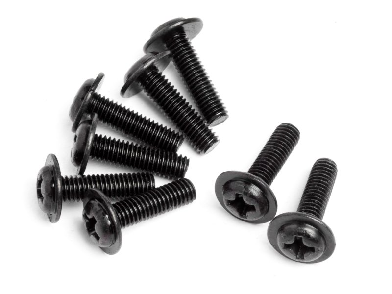Skruv med tallrik M3x10 (8st)