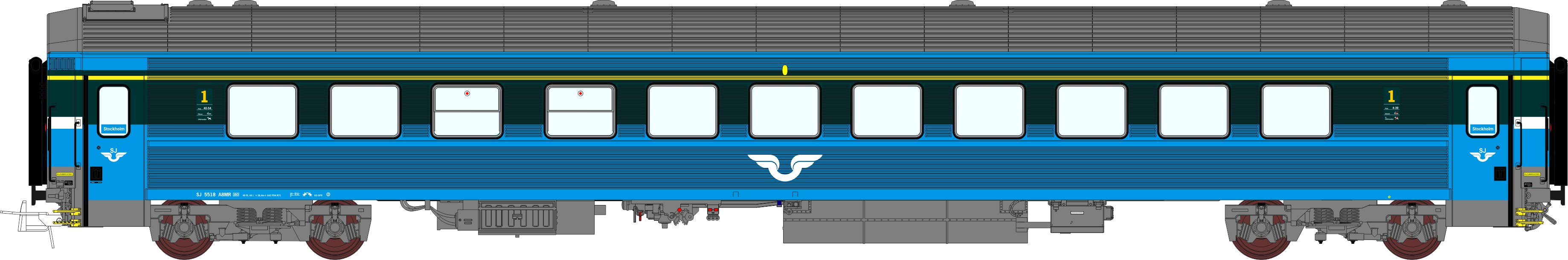 Sittvagn A8M 5525 Blå gen 2