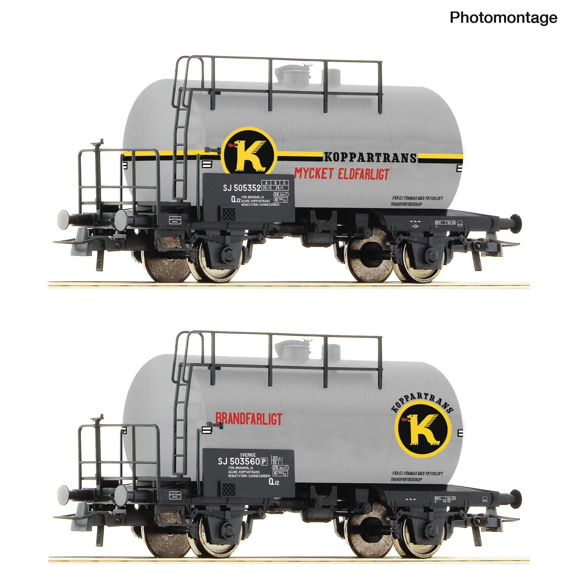 Vagnset 2x tankvagn Koppartrans