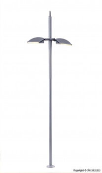 Gatlykta modern, dubbel, vit LED