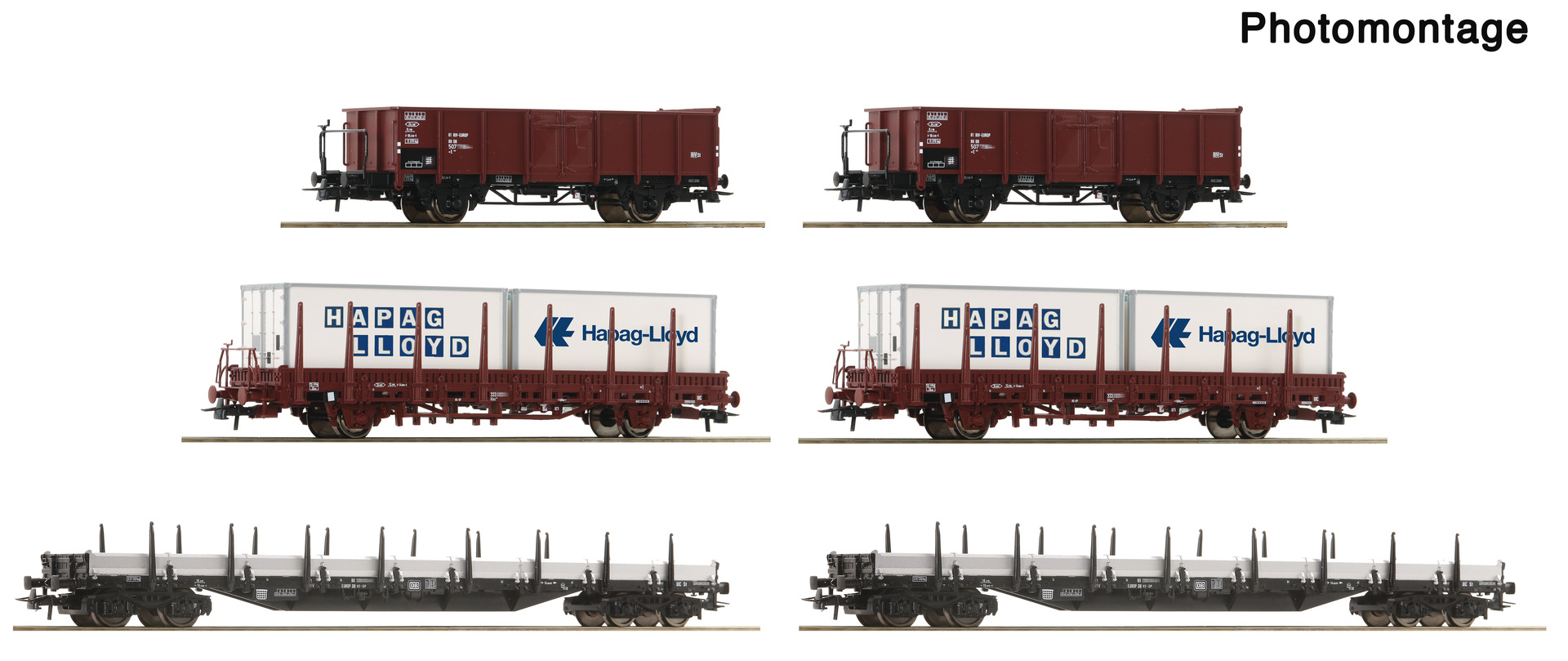 6 piece display: goods wagons, DB