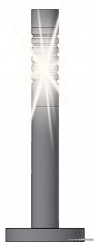 Lykta, pollare, vit LED, 3st