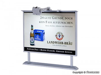 Reklamskylt, belyst, varmvit LED