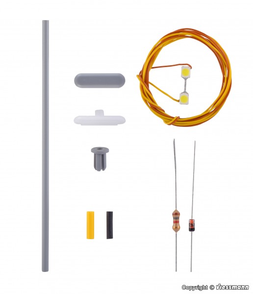Plattformslykta, vit LED, 70mm (byggsats)