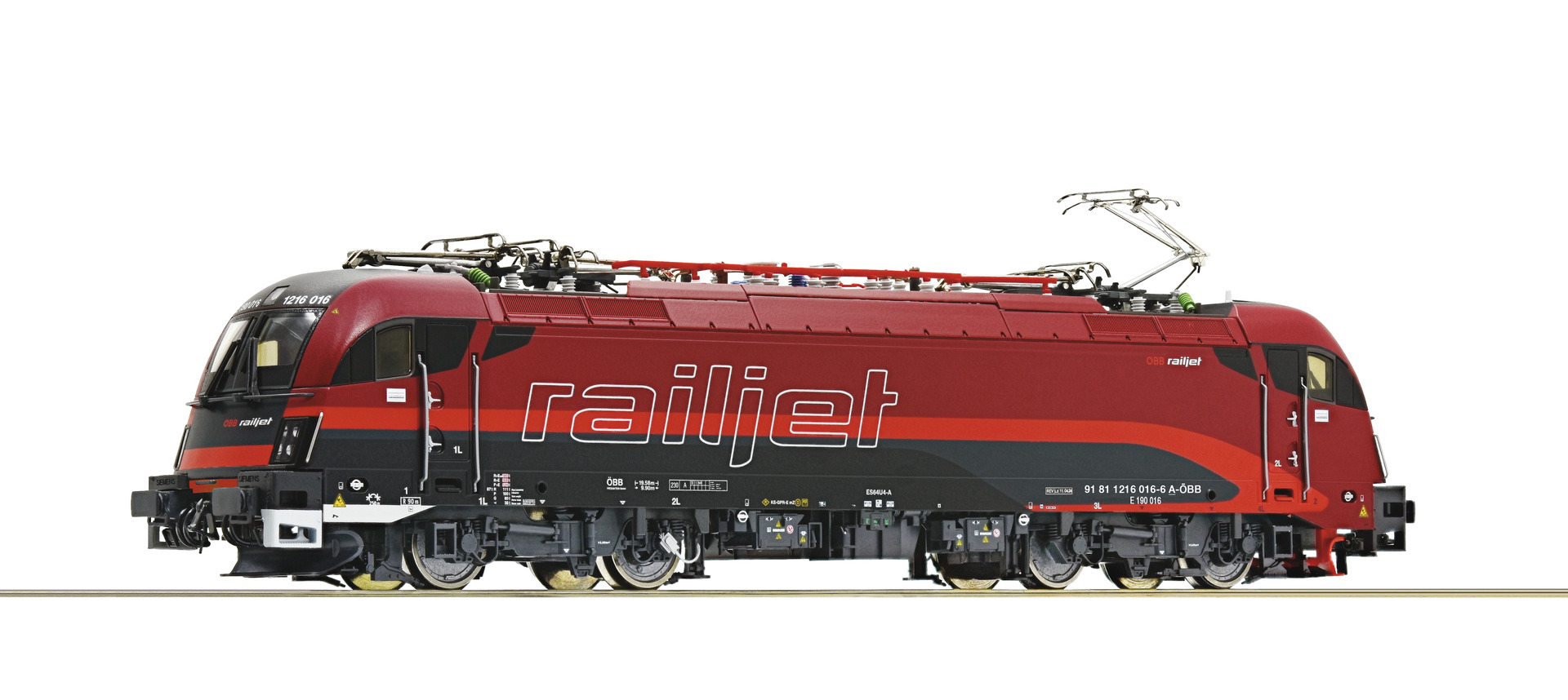 Ellok Rh 1216 Railjet ÖBB DC-Snd. + el, koppel