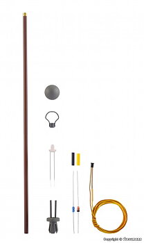 Lampa på trästolpe DR, varmvit LED, 148mm (byggsats)