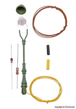 Gaslampa, grön, varmvit LED, 56mm (byggsats)