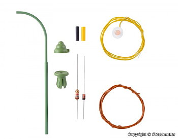 Gaslampa, grön, varmvit LED, 80mm (byggsats)