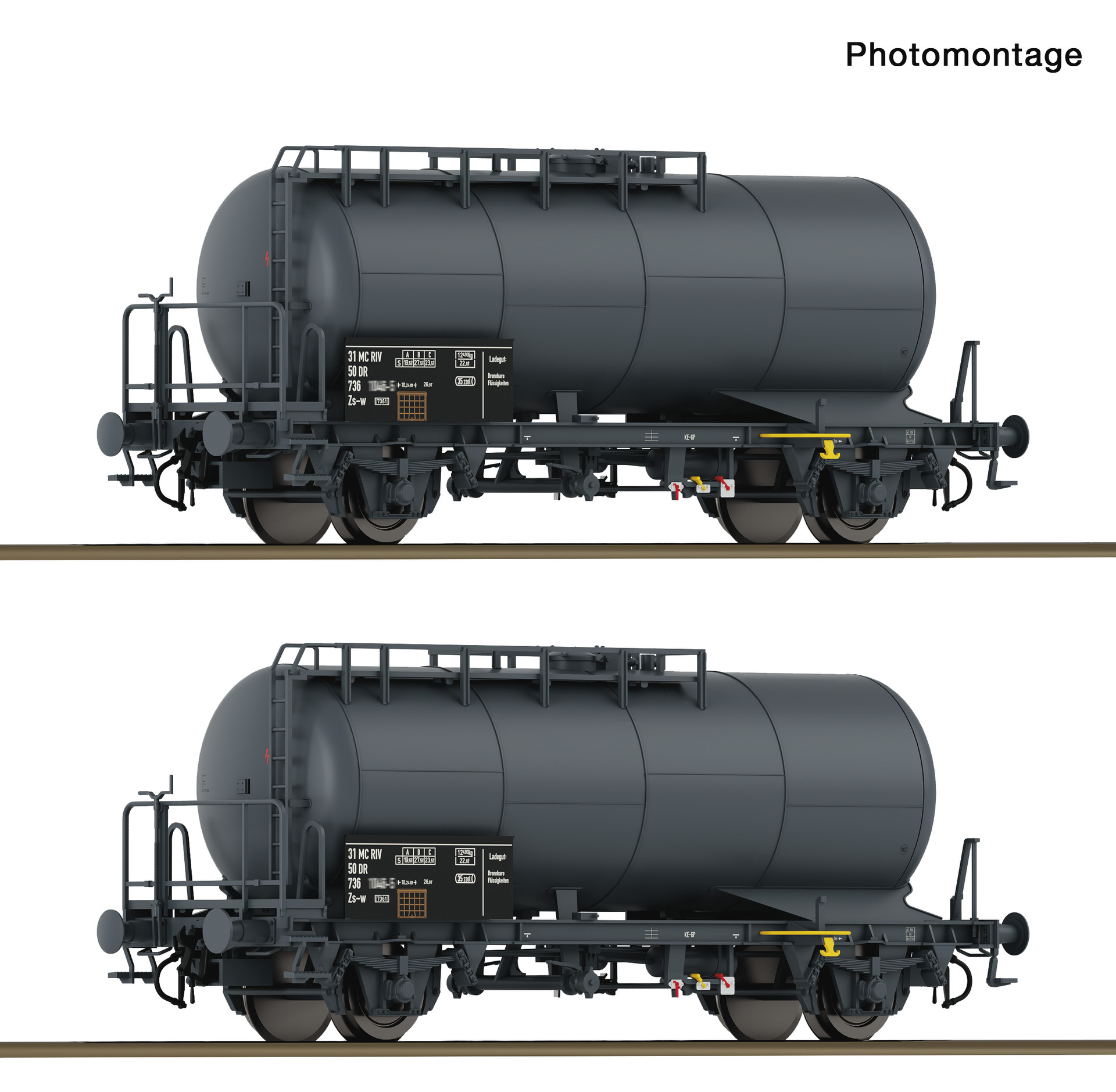 2 piece set: Tank wagons, DR