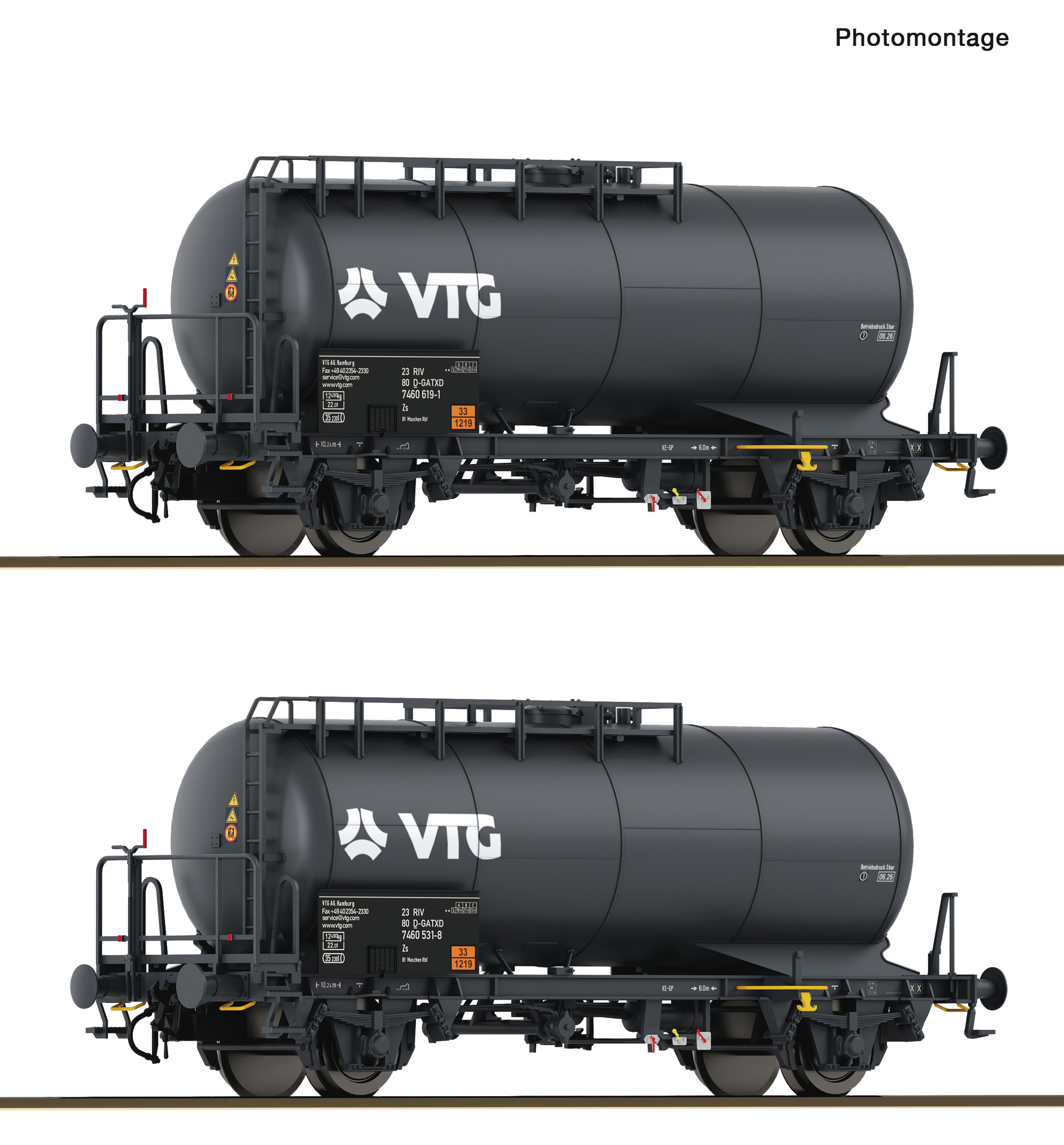 2 piece set of "VTG" tank wagons, GATX