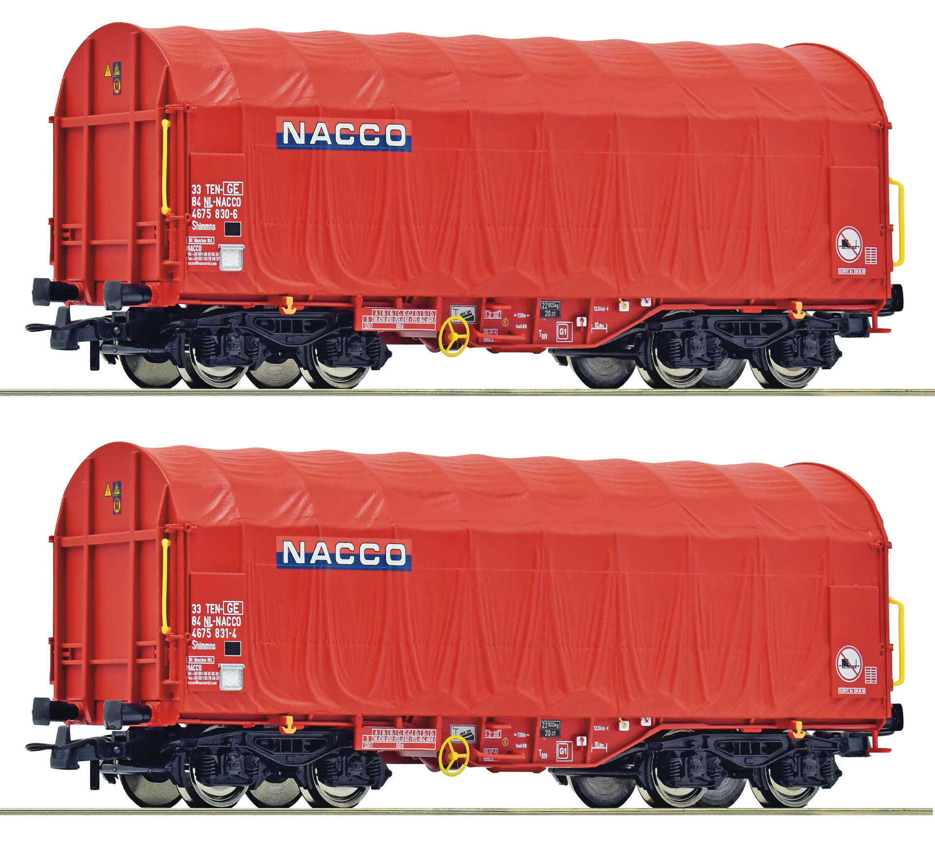 2 piece set: Sliding tarpaulin wagons, NACCO
