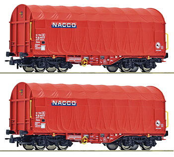 2 piece set: Sliding tarpaulin wagons, NACCO