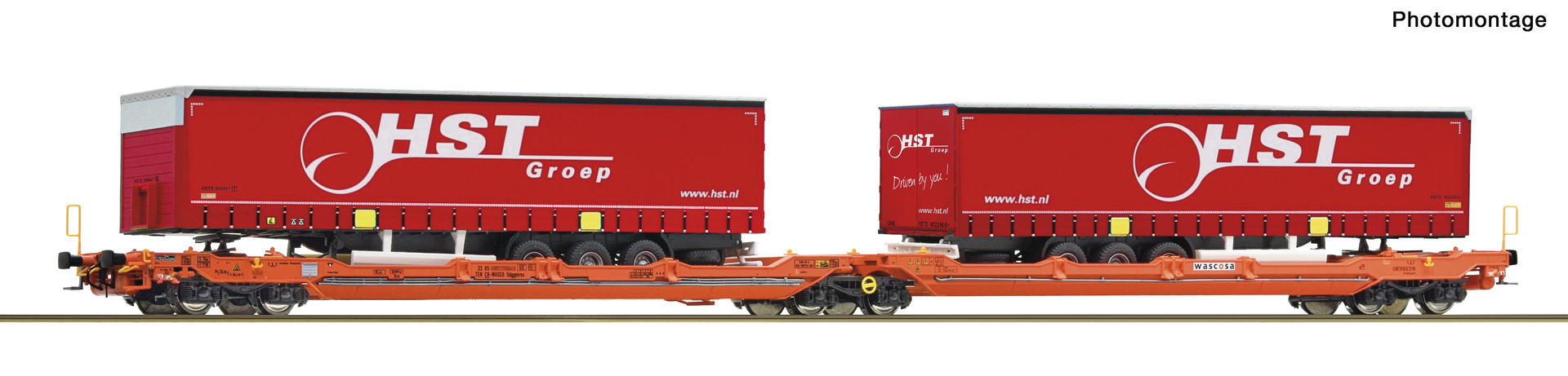 Articulated double-pocket wagon T3000e, Wascosa