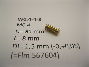 Snäckdrev M0.4 D=ø4 L=8 DI=1.5