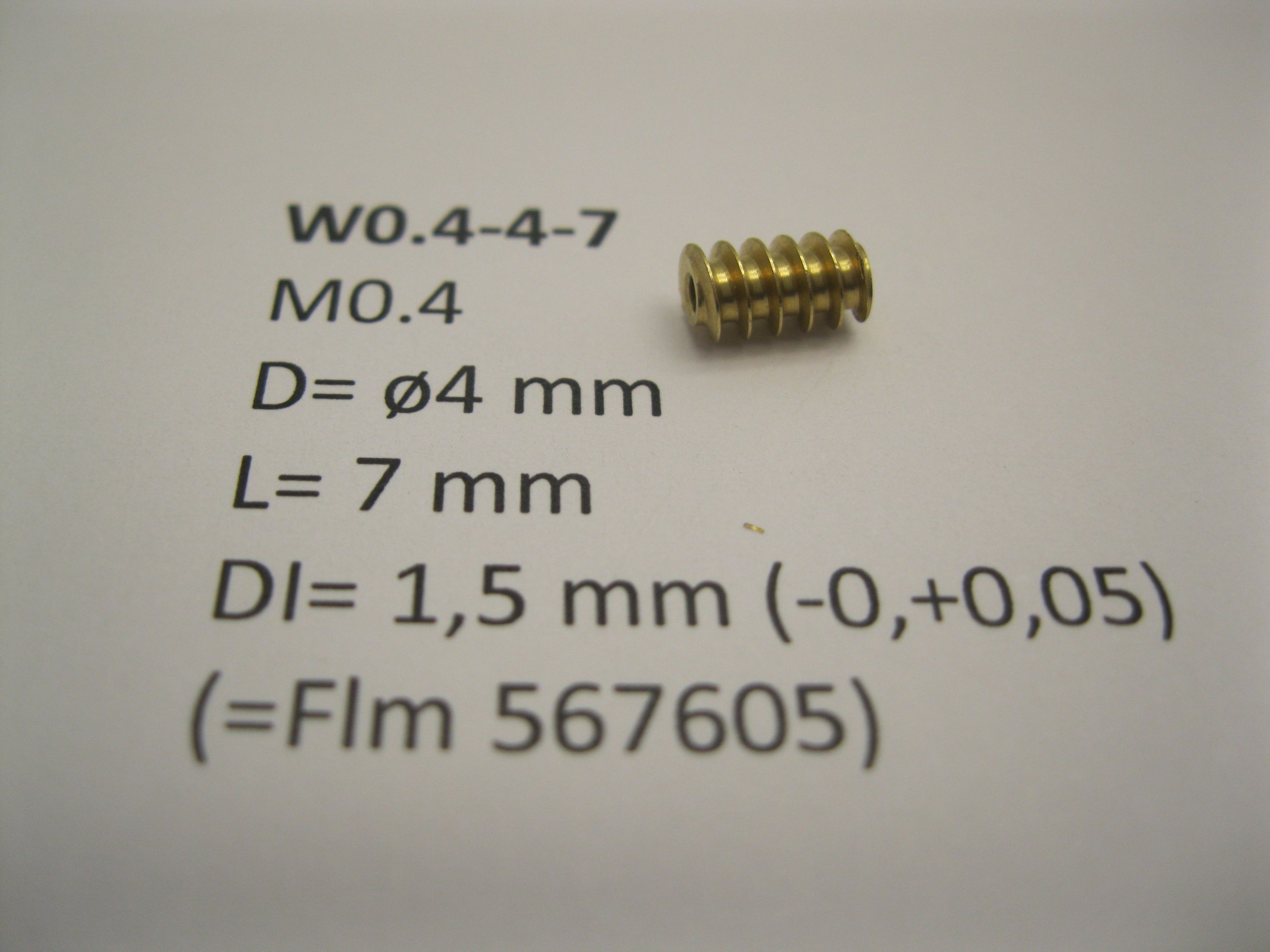 Snäckdrev M0.4 D=ø4 L=7 DI=1.5