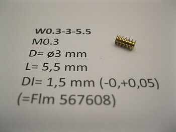 Snäckdrev M0.3 D=ø3 L=5.5 DI=1