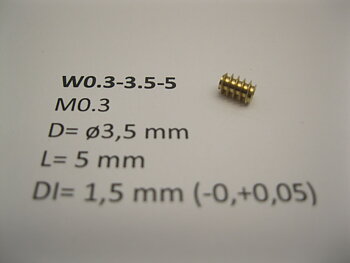 Snäckdrev M0.3 D=ø3.5 L=5 DI=1