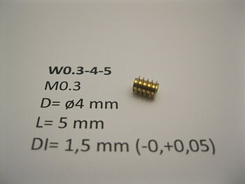 Snäckdrev M0.3 D=ø4 L=5 DI=1.5