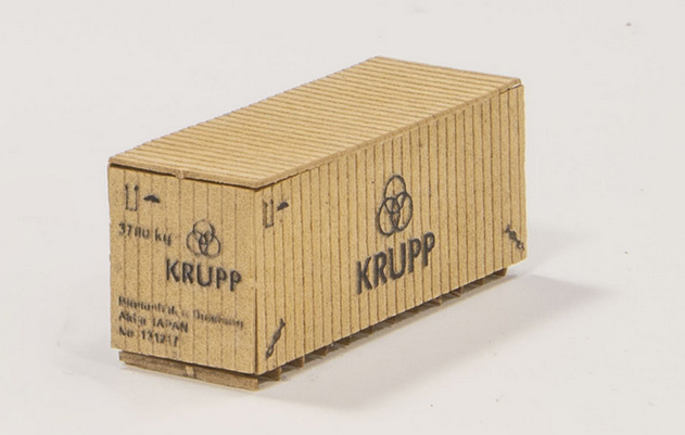 Trälåda, stor 'Krupp' 2st, skala N - 2