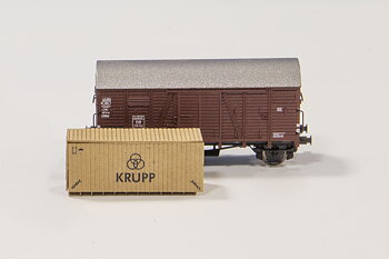 Trälåda, stor 'Krupp' 2st, skala N