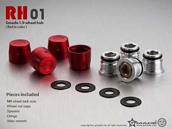 1.9 RH01 wheel hubs (Red) (4)
