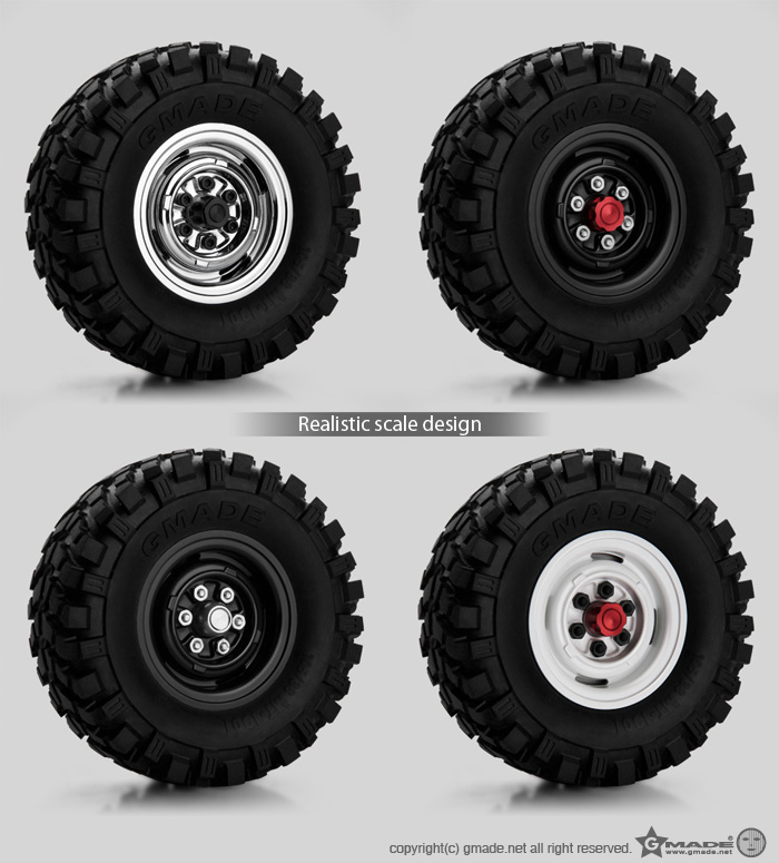 1.9 RH01 wheel hubs (Red) (4) - 3