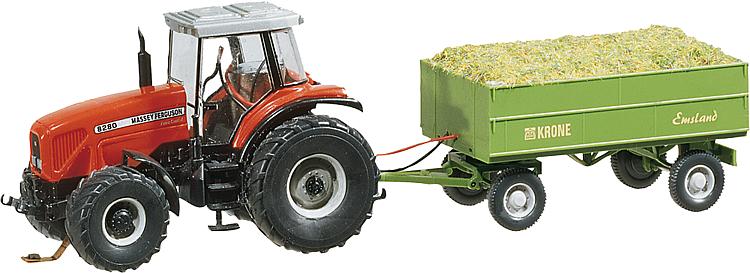 Traktor MF med släp