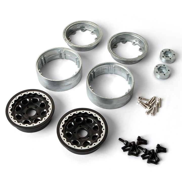 1.9 AR01 5 Lug Aluminum beadlock wheels (2) - 2
