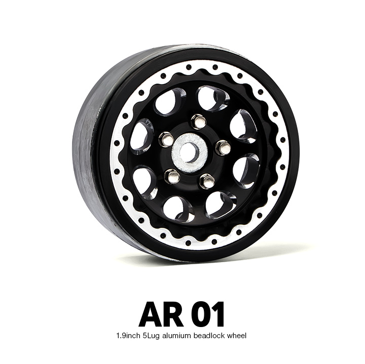 1.9 AR01 5 Lug Aluminum beadlock wheels (2)