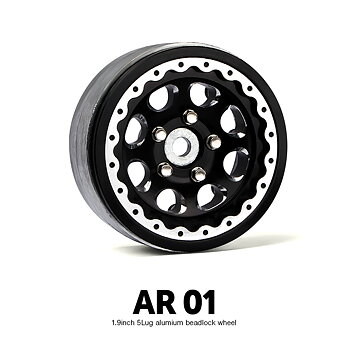 1.9 AR01 5 Lug Aluminum beadlock wheels (2)