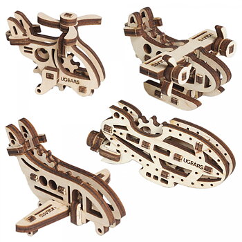 Ugears U-fidget Flygplan, 3D Pussel