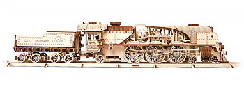 Ugears V-Express Ånglok m. Tender, 3D Pussel