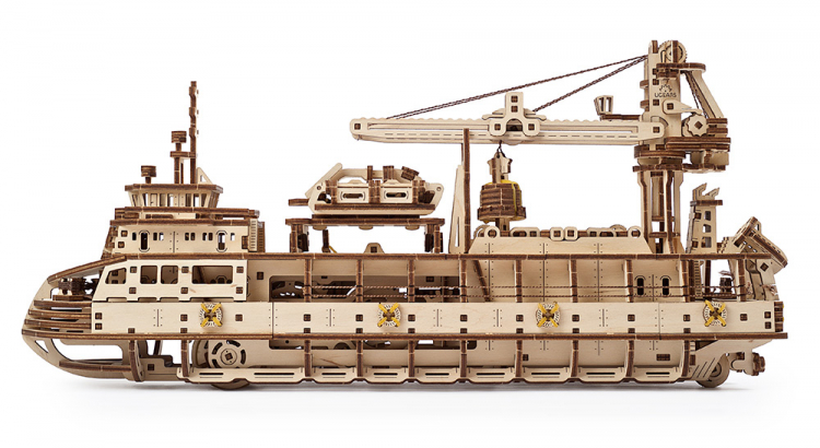 Ugears Forskningsfartyg, 3D Pussel - 3