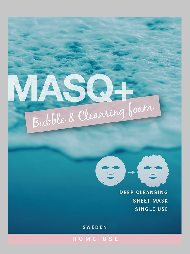 MASQ+ Bubble & Cleansing foam 1-pack. Nominated in Swedish Beauty Awards & Daisy Beauty Awards.