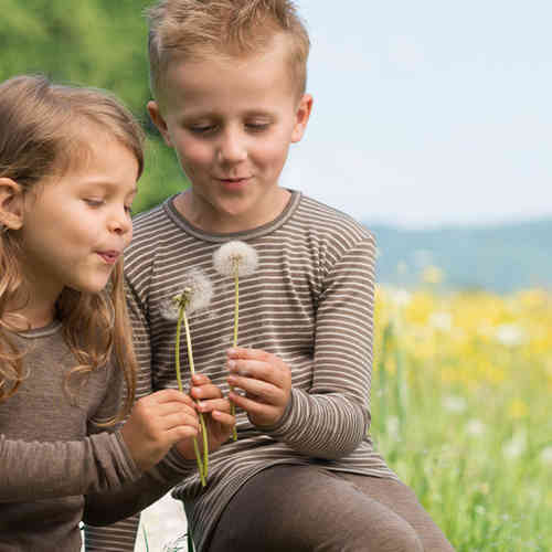 Engel Natur tröja ullsilke GOTS-certifiered från Engel - Walnut- två barn