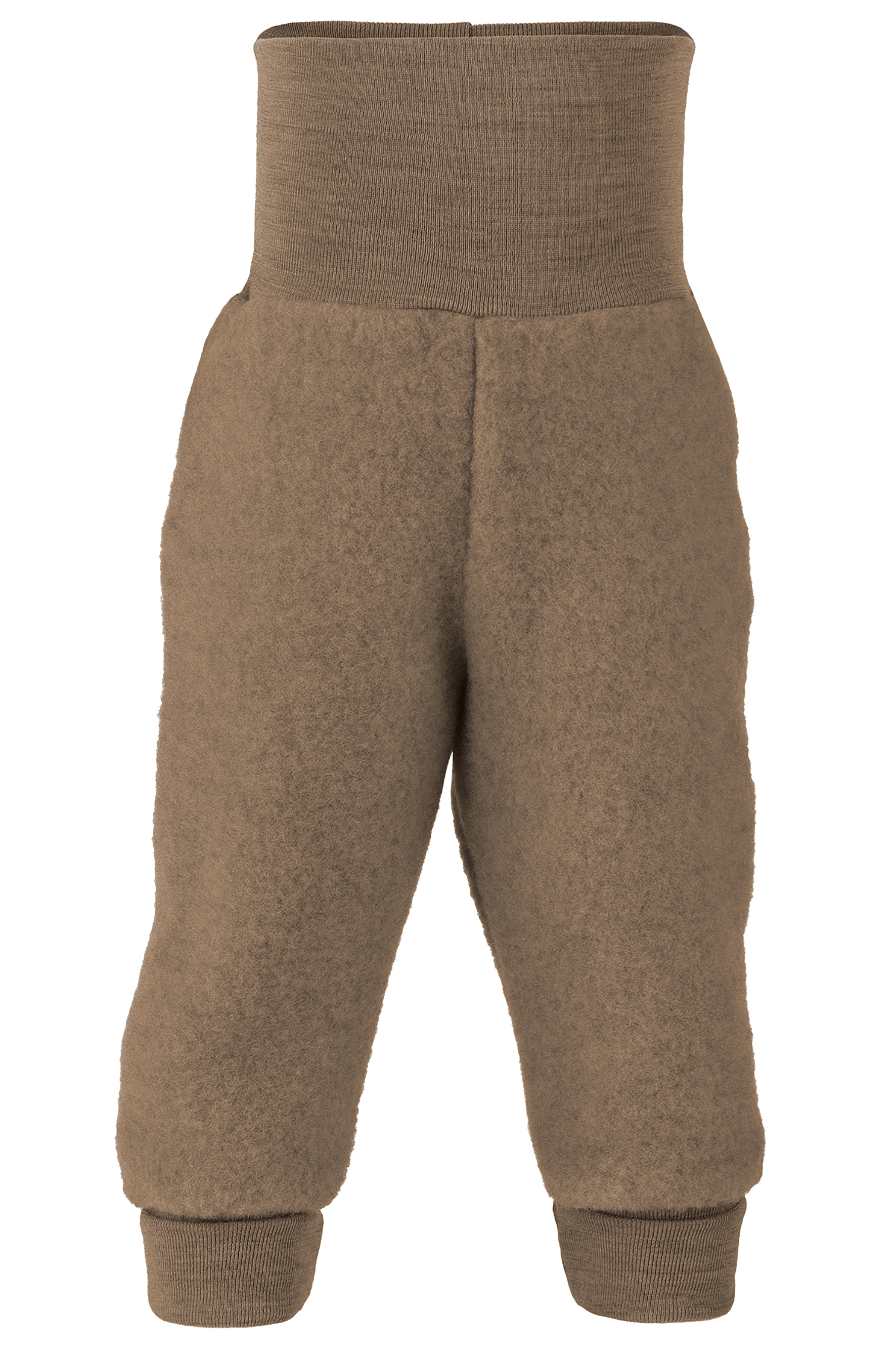 Engel Natur ullfleece byxor ekologiska / IVN-certifierade - walnut- framifrån stående
