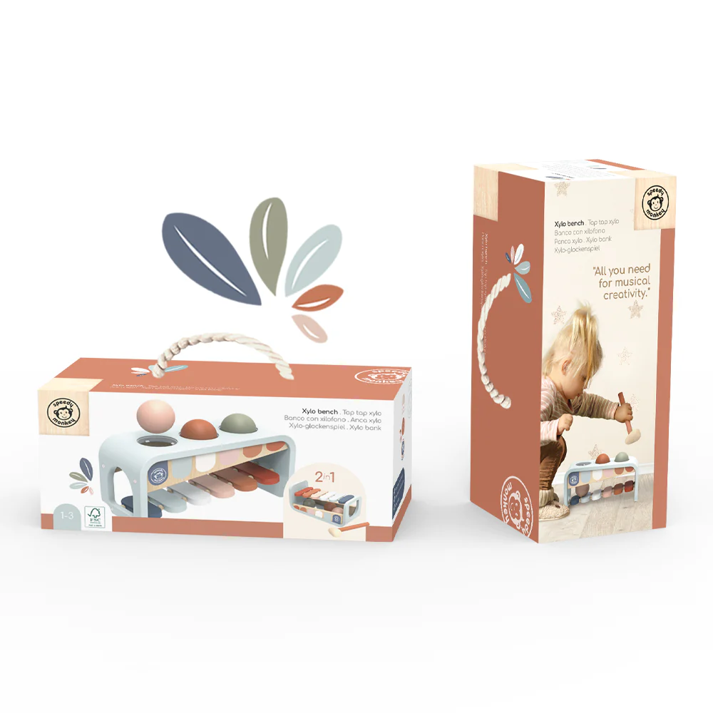 Speedy Monkey Bultbräda med xylofon – Tap Tap Xylophone i FSC märkt  Trä - 4