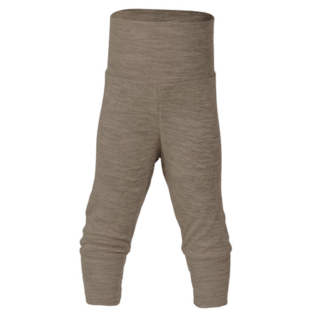 Engel Natur ullsilke byxor baby GOTS-certifiered - - walnut- framifrån stående