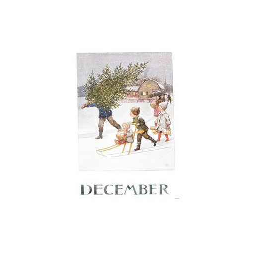 December vykort - Årets saga  med motiv av Elsa Beskow
