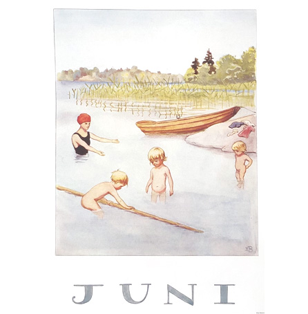 Månadsbilder - Årets saga av Elsa Beskow - 12 månader i A4 format   - 10