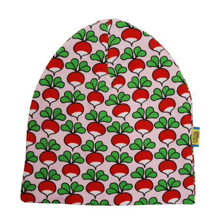 50% Rosa med rädisor - mössa / beanie i ekologisk bomull från Duns Sweden - 2