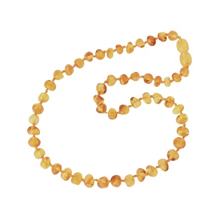 Bärnstenshalsband -  ljust med säkerhetsspänne från The Natural Amber Store - 34 cm  snäpp spänne