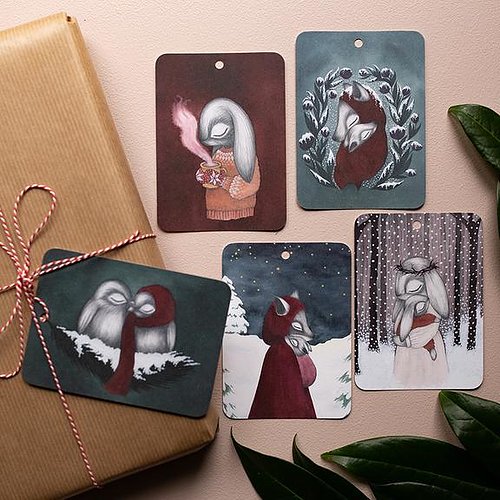 Paketinslagning av ett paket Julklapp!  Välj mellan många olika kort! Beställ det antal du önskar få inslagna!  - 5