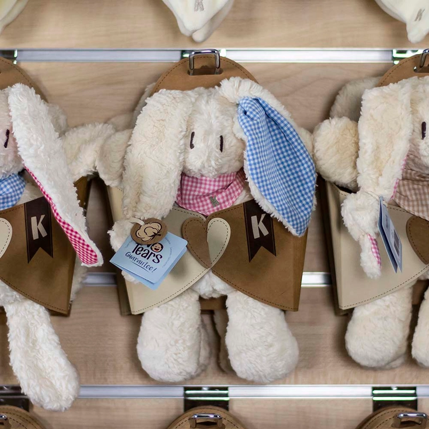Ekologiskt mjukdjur Kanin  - Tjumm beige rosa och blå från Keptin Jr - 2